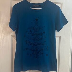 Dolce & Gabbana Festive Blue Tee New Years 2017
